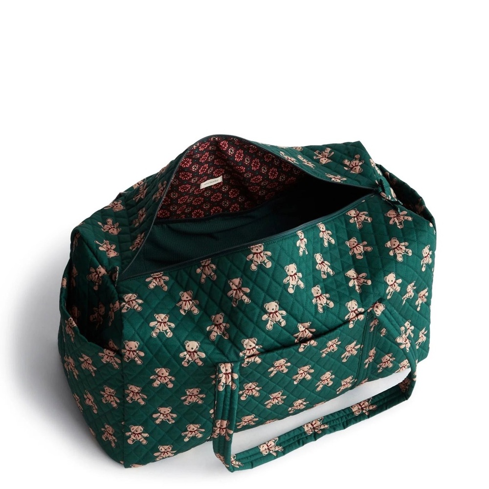 Vera Bradley Green Quilted Teddy Bear Duffle Bag
